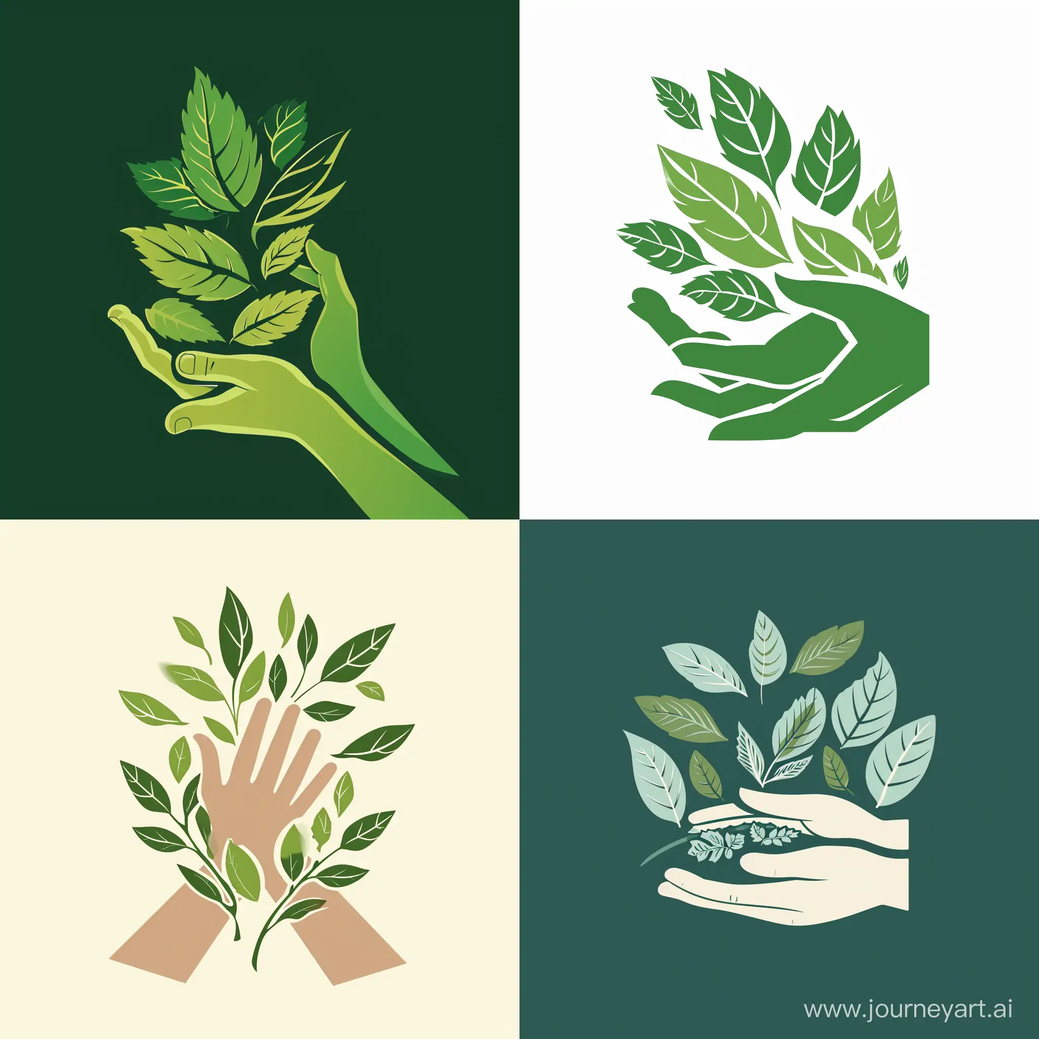 Organic-Food-Logo-Design-with-Leafy-Embrace