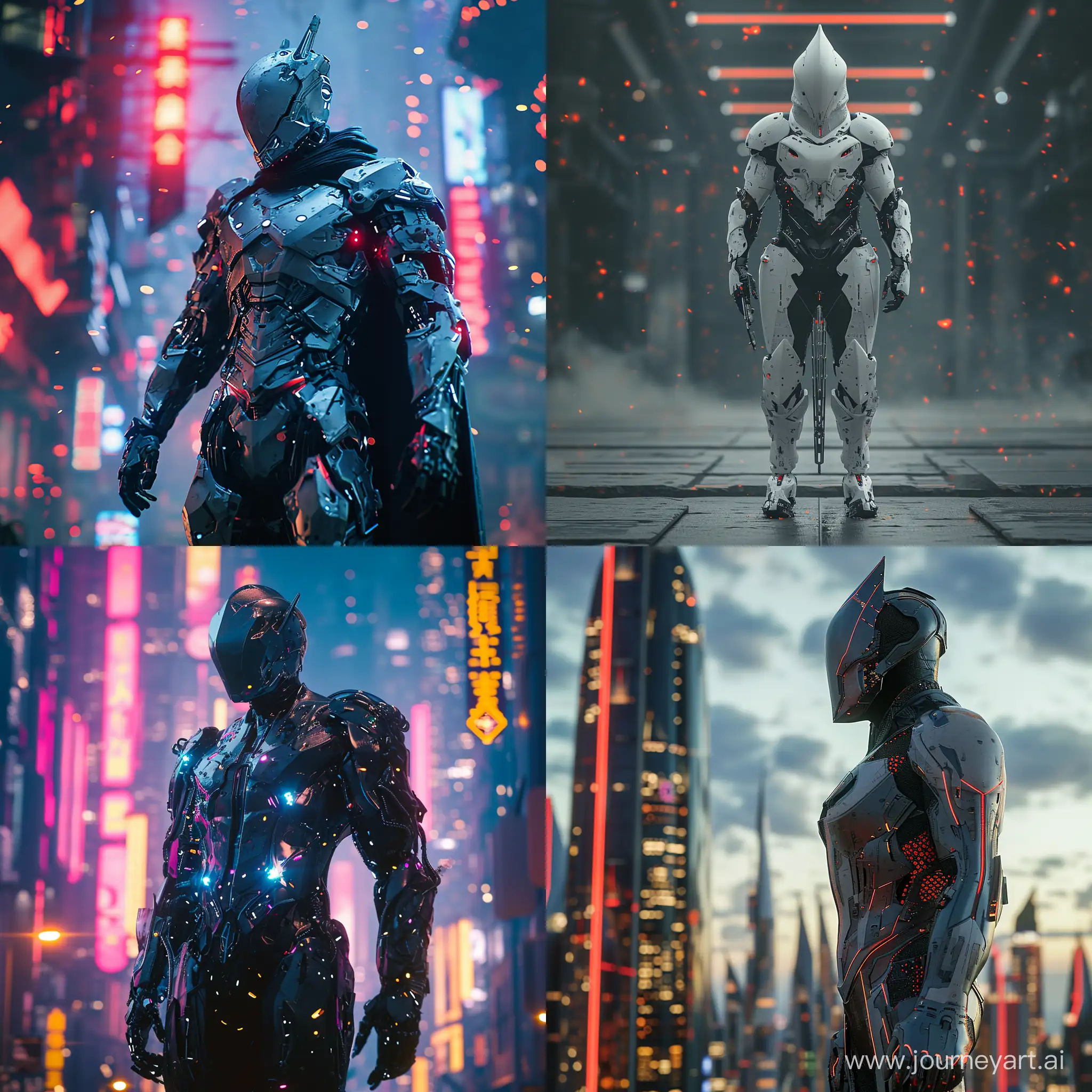 8K, V-Ray, realism, Full length portrait, a cybernetic white knight stands tall in unusual armor, in cyberpunk style, ::1.1, on the background explosion of colors, epic, cool, movie moment, epic shot