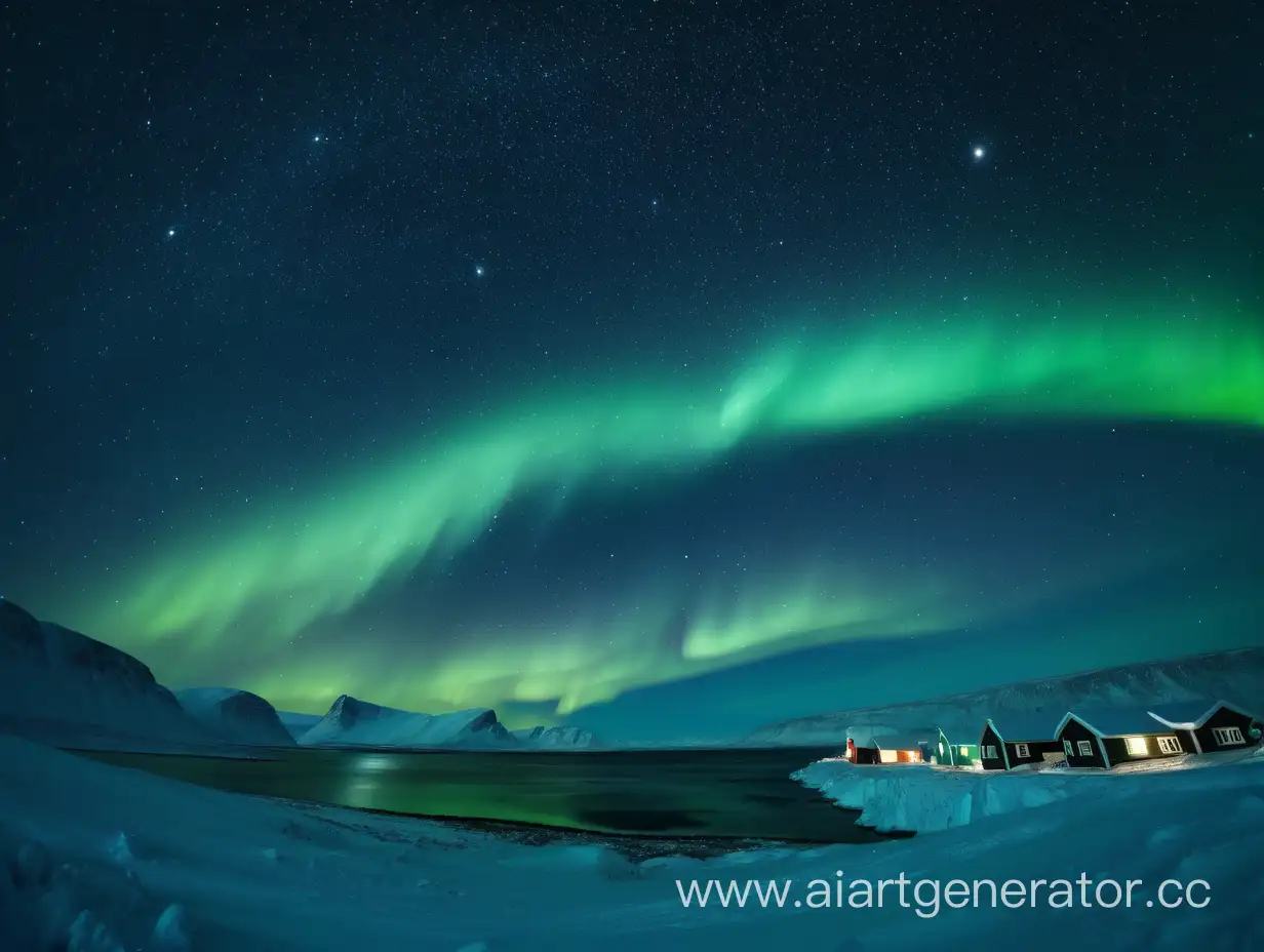Northern-Lights-Over-Polar-Circle-Majestic-Night-Sky-with-Stars-and-Moon