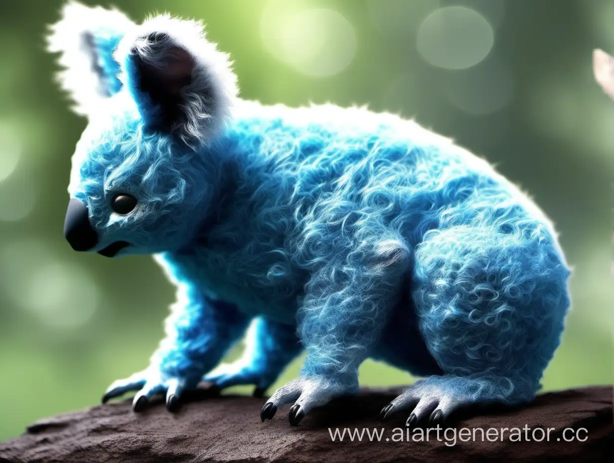 Adorable-Extraterrestrial-Hybrid-BlueHued-KoalaRabbitPuppy-Creature