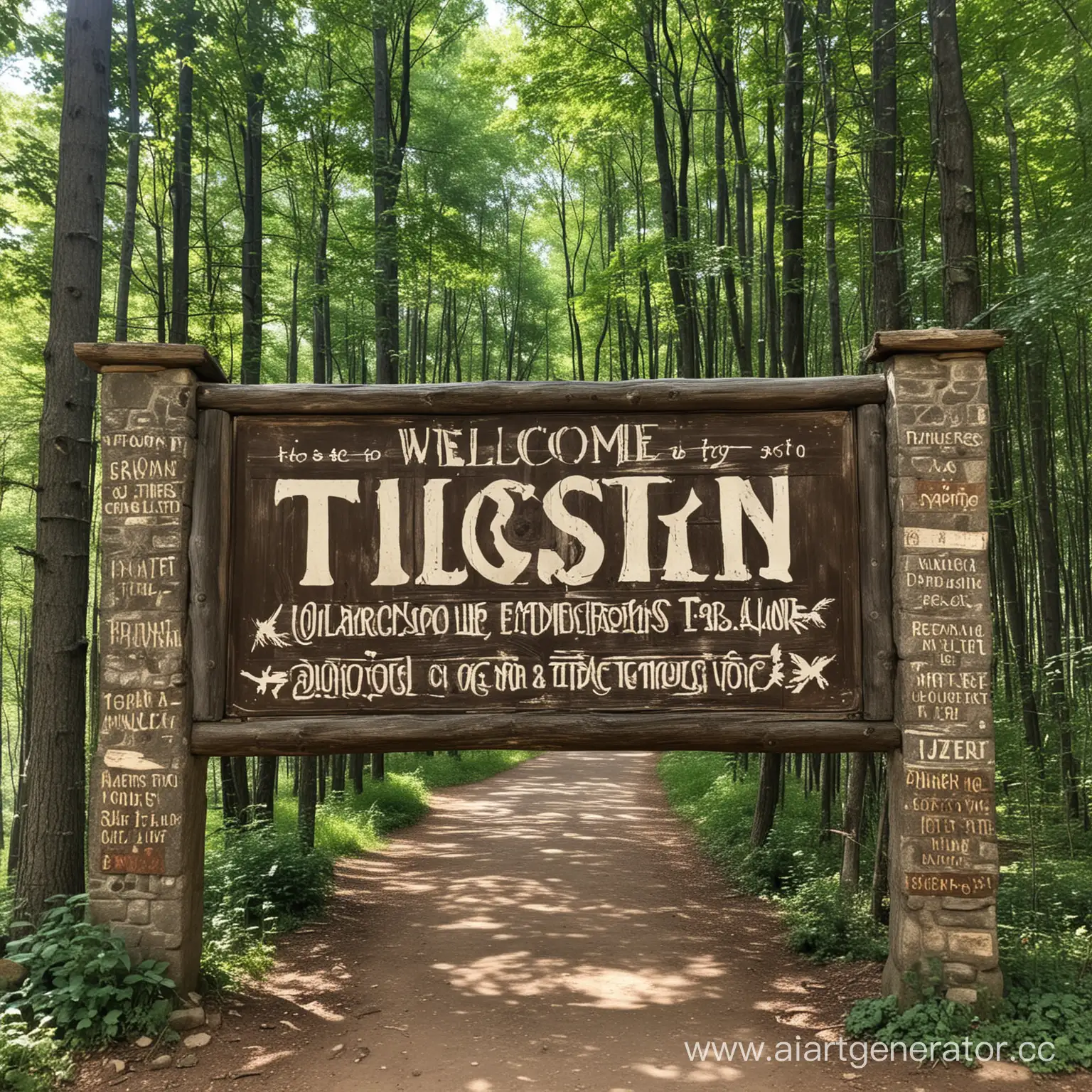 Entrance-Sign-to-Staran-Welcome-to-Tiltostans-Enchanted-Forest