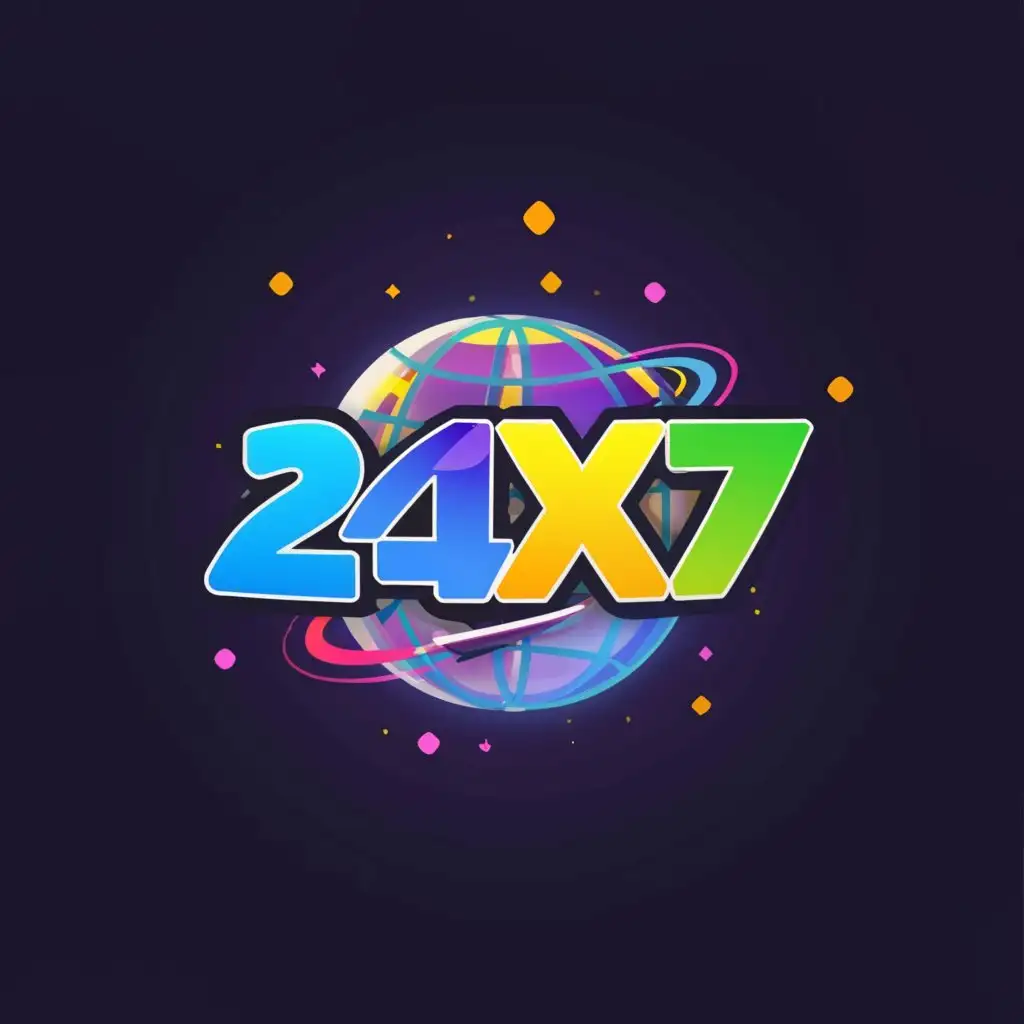 a logo design,with the text "24x7", main symbol:WORLD WIDE WEB,Moderate,be used in Internet industry,clear background