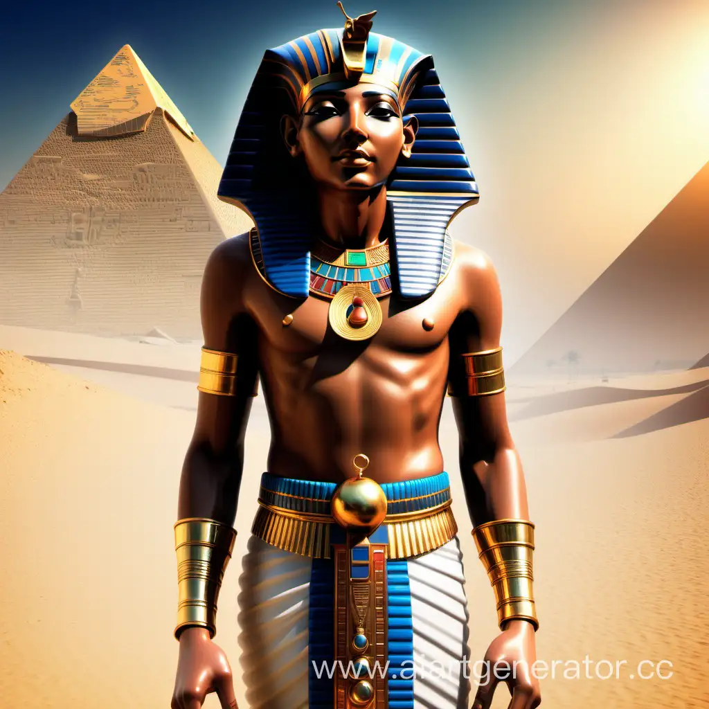 In the ancient land of Egypt, where pyramids touched the sky and the Nile River flowed with mystery, there lived a little boy named Amun. Amun had a heart as golden as the desert sands and dreams as vast as the endless horizon.
