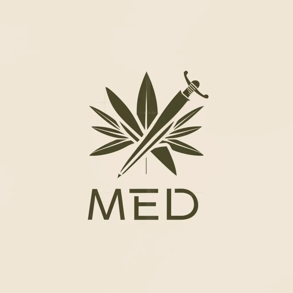 LOGO-Design-For-MED-Olive-Branches-and-Bayonets-in-a-Clear-and-Modern-Style