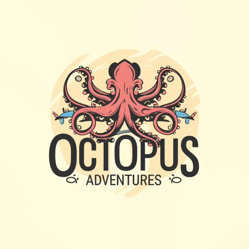 logo, Travel octopus, with the text "Octopus Adventures", typography, be used in Travel industry