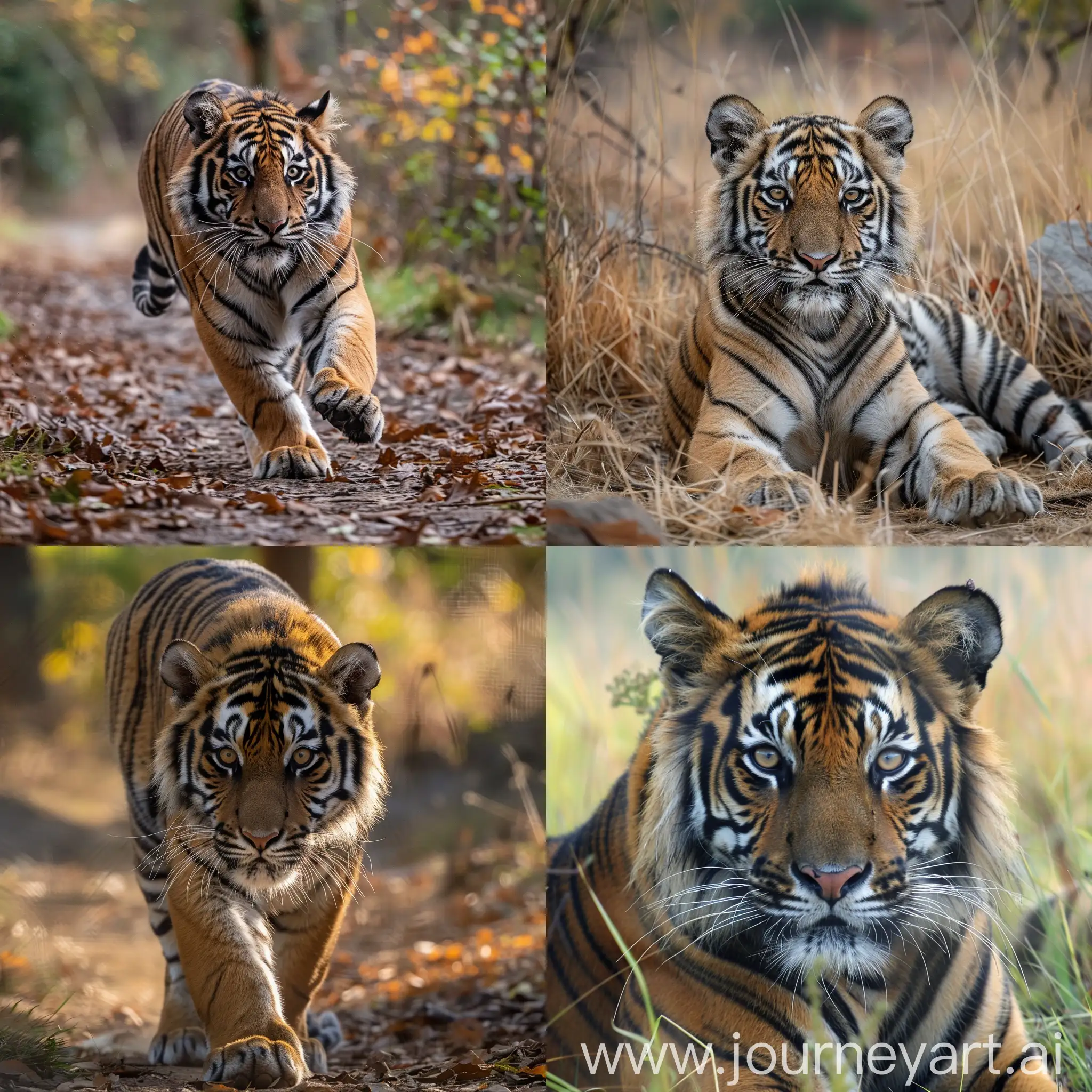 Majestic-Royal-Bengal-Tiger-in-Vibrant-Artistic-Composition
