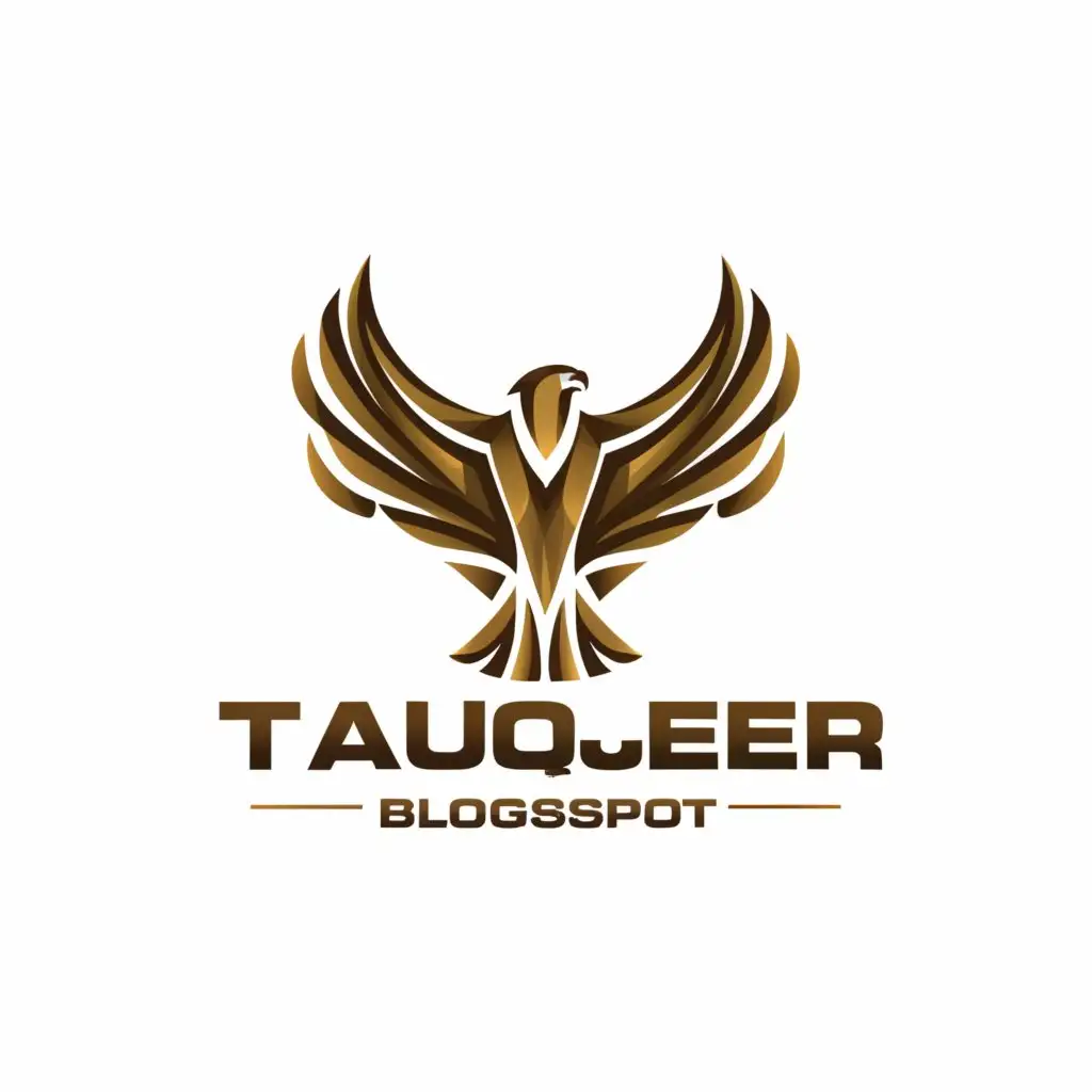 a logo design,with the text "TAUQEERBLOGSPOT", main symbol:HAWLK,complex,clear background