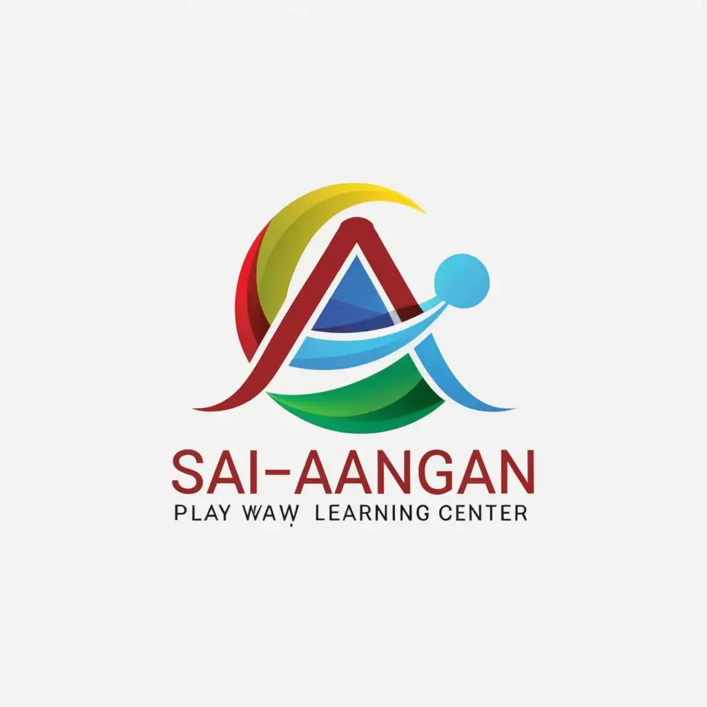 a logo design,with the text "Sai Aangan Play Way and Learning Center", main symbol:3d letter,Moderate,be used in Education industry,clear background