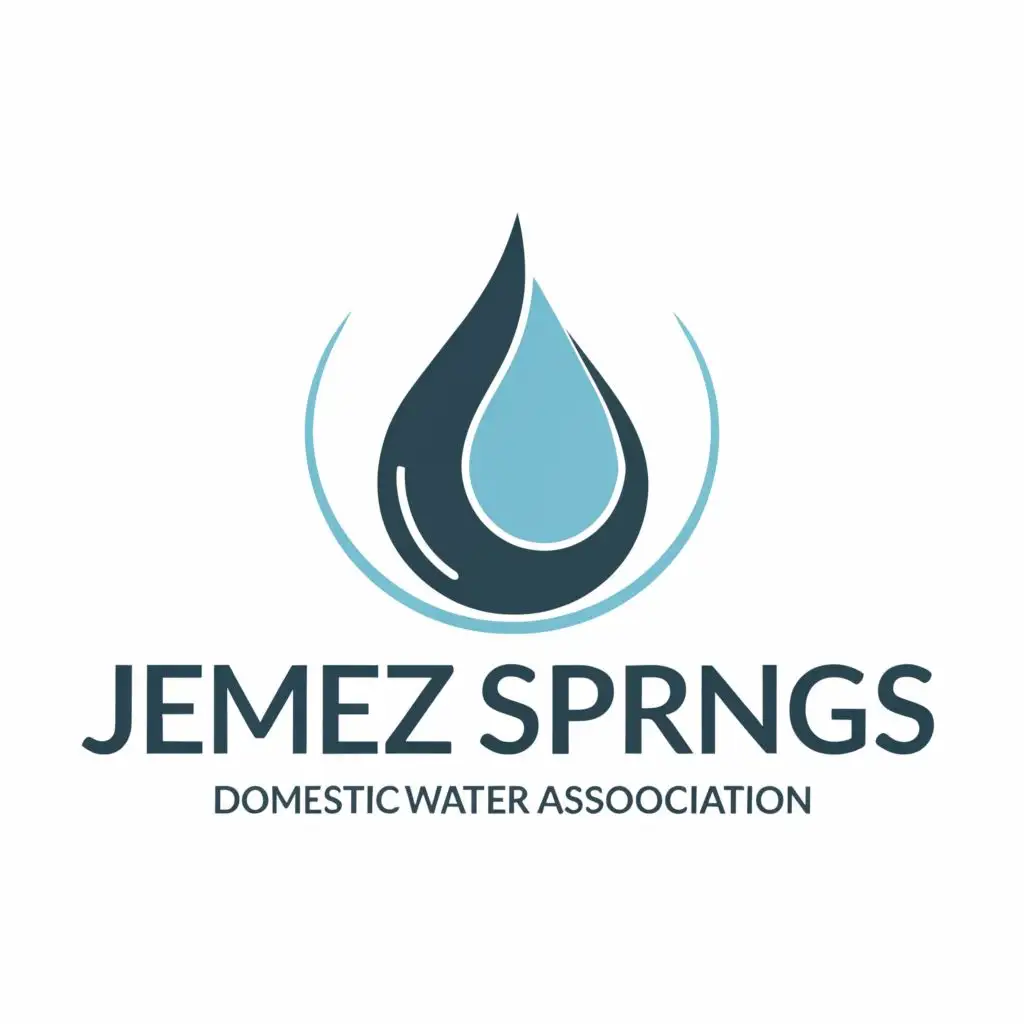 logo, water drop, with the text "Jemez Springs Domestic Water Association", typography, be used in Retail industry