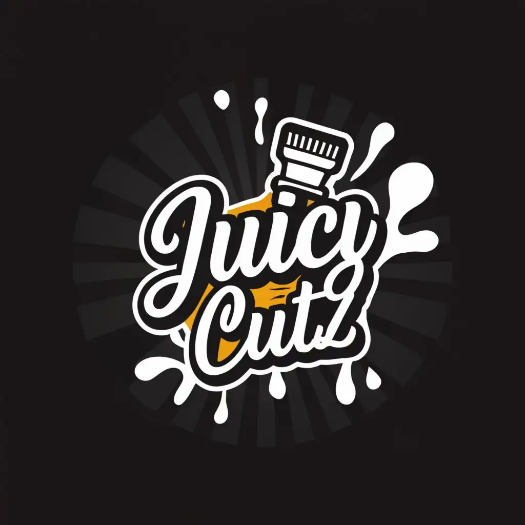 a logo design,with the text "juicy cutz", main symbol:barber splash drip sauce top elegant,complex,be used in Internet industry,clear background
