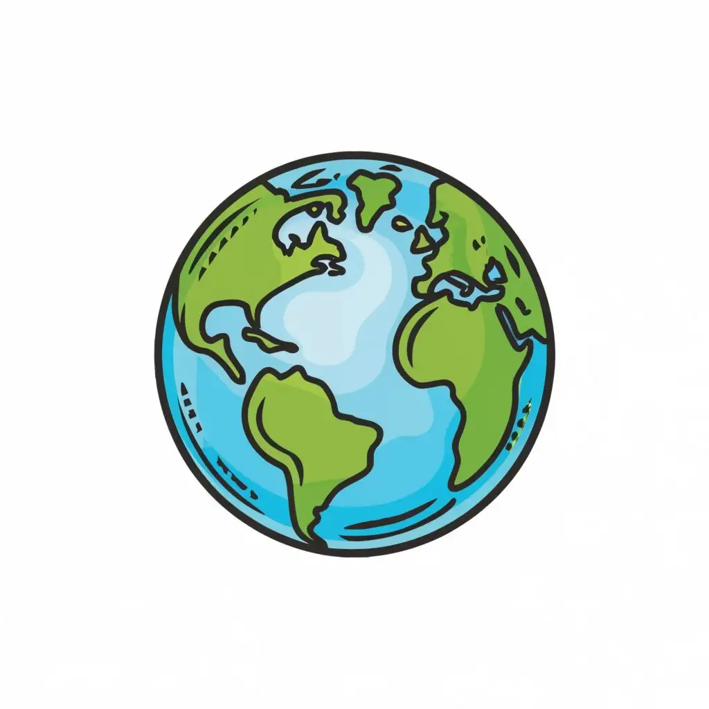 logo, earth, with the text ".", typography