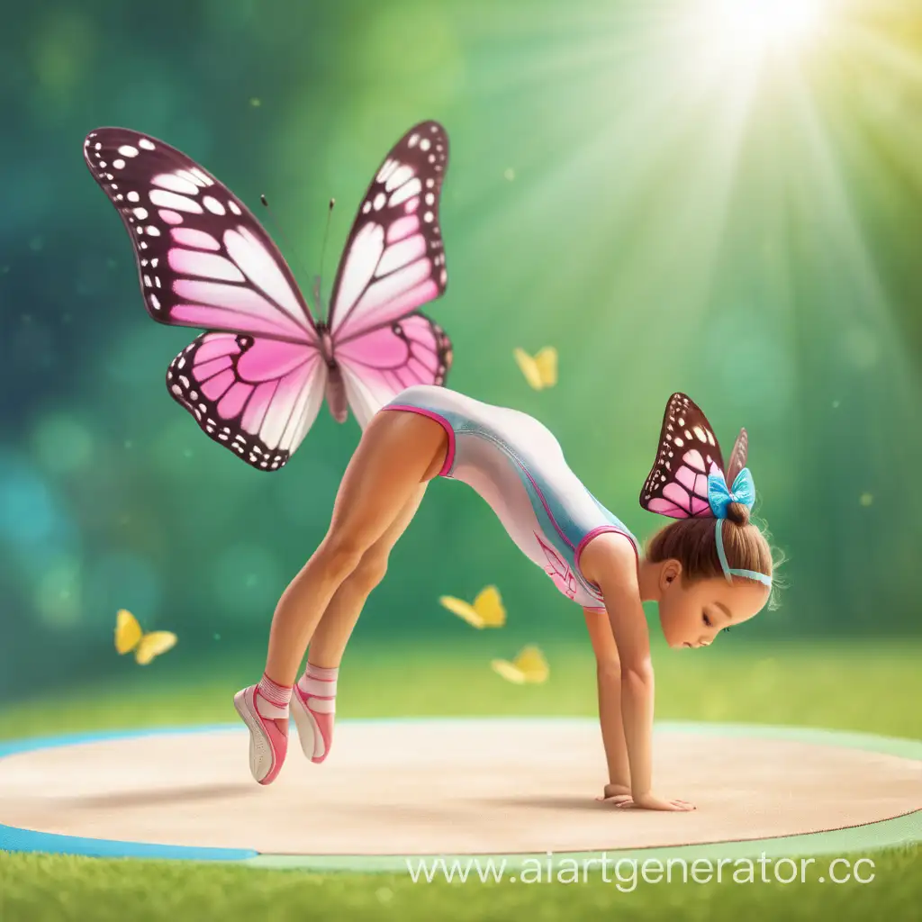бабочка гимнастка летом спортивная бабочка бабочка занимается спортом летом