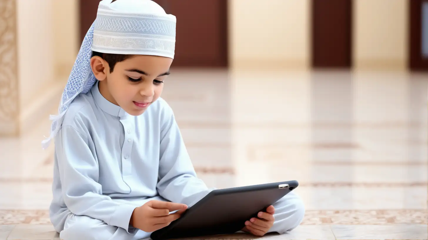 Engaging Online Islamic Learning Child Studying on iPad