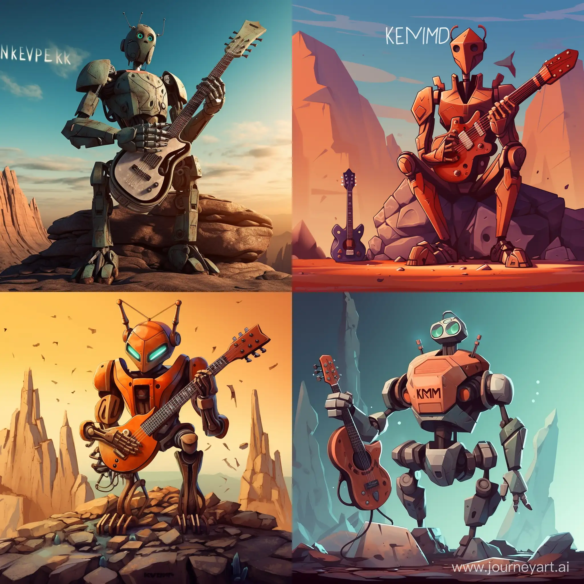 Eva01-Robot-Rock-Guitar-Performance-with-Inscription-in-2D