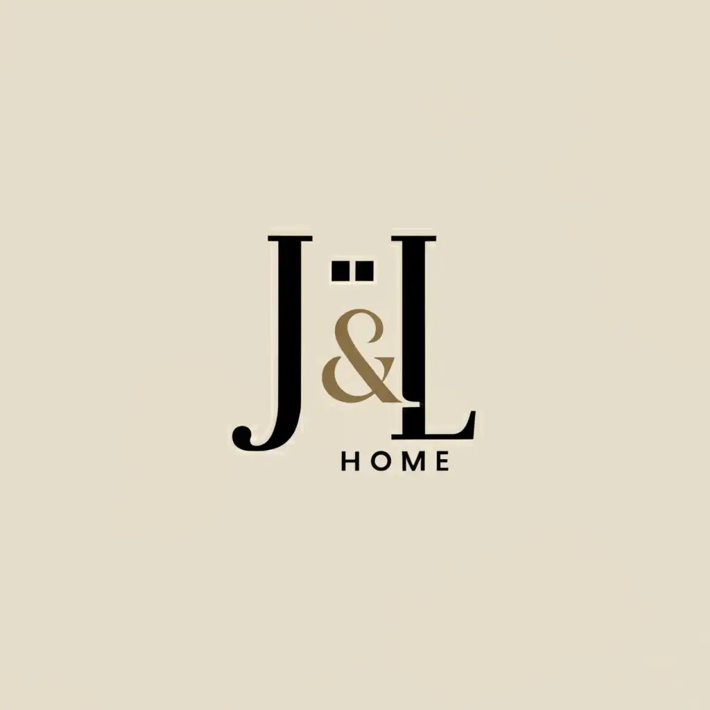 a logo design,with the text "J&L Home", main symbol:J&L Home, black and gold color,Minimalistic,be used in Real Estate industry,clear background