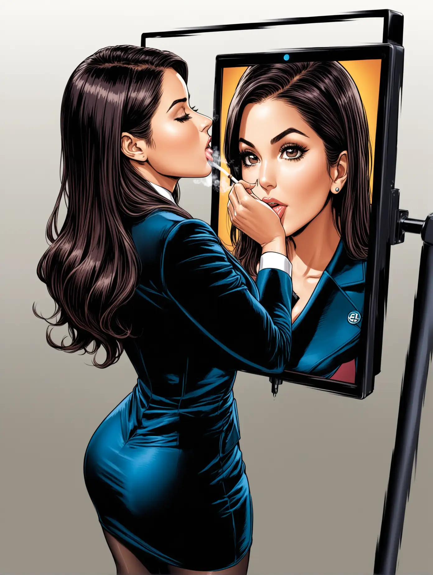 Rudabeh Shahbazi KCAL News Anchor in Realistic DC Comic Art Style