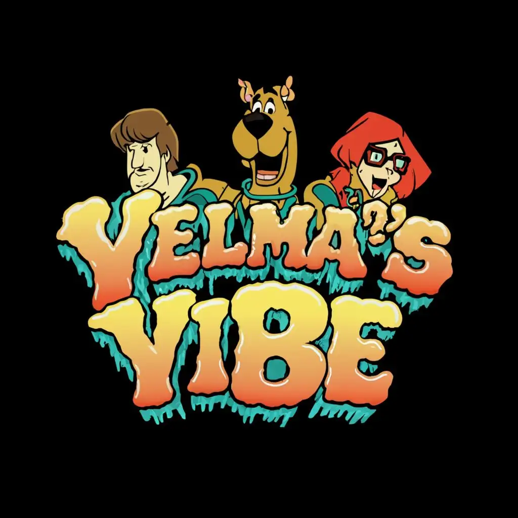 LOGO Design For Velmas Vibe Psychedelic Shaggy and Scooby Typography ...