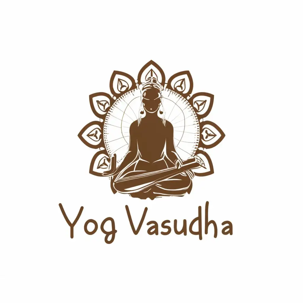 LOGO Design For Yog Vasudha Earthy Tones with Yoga Pose Veena and ...