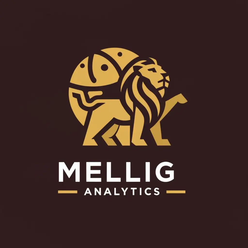 a logo design,with the text "Mellig Analytics", main symbol:a lion and earth

,Moderate,be used in Construction industry,clear background