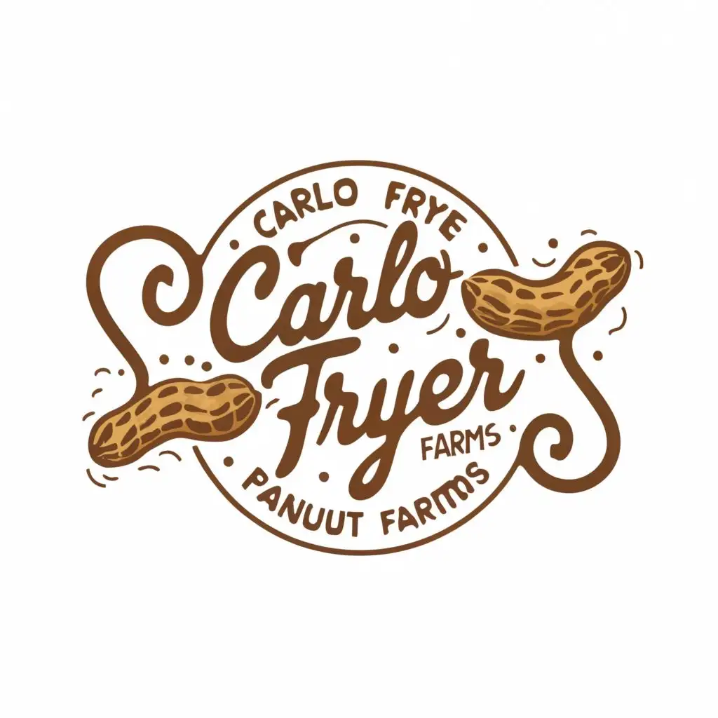 logo, peanut, with the text "Carlo Fryer Peanut Farms", typography