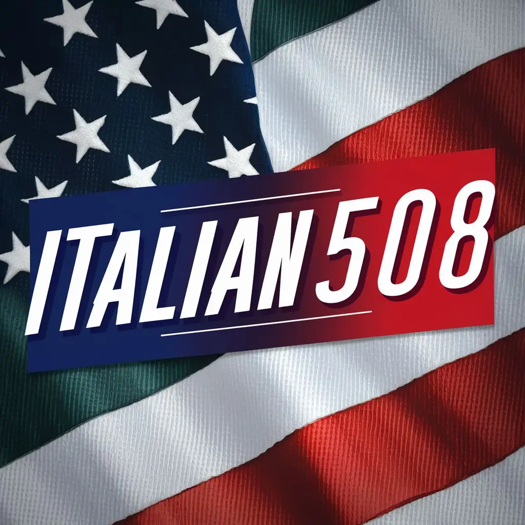 logo, American and Italian flag, with the text "Italian508", typography, be used in Entertainment industry