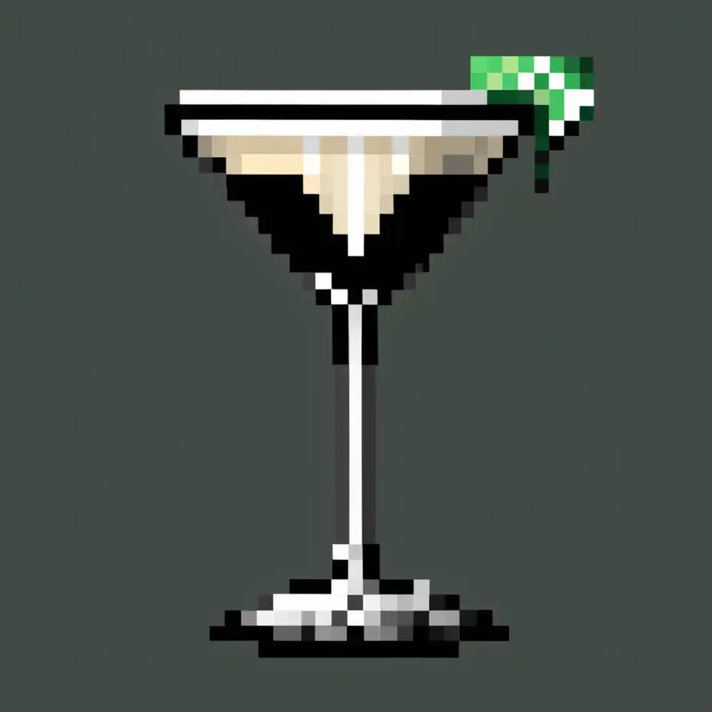 generate pixel art of the IBA cocktail: Tuxedo martini