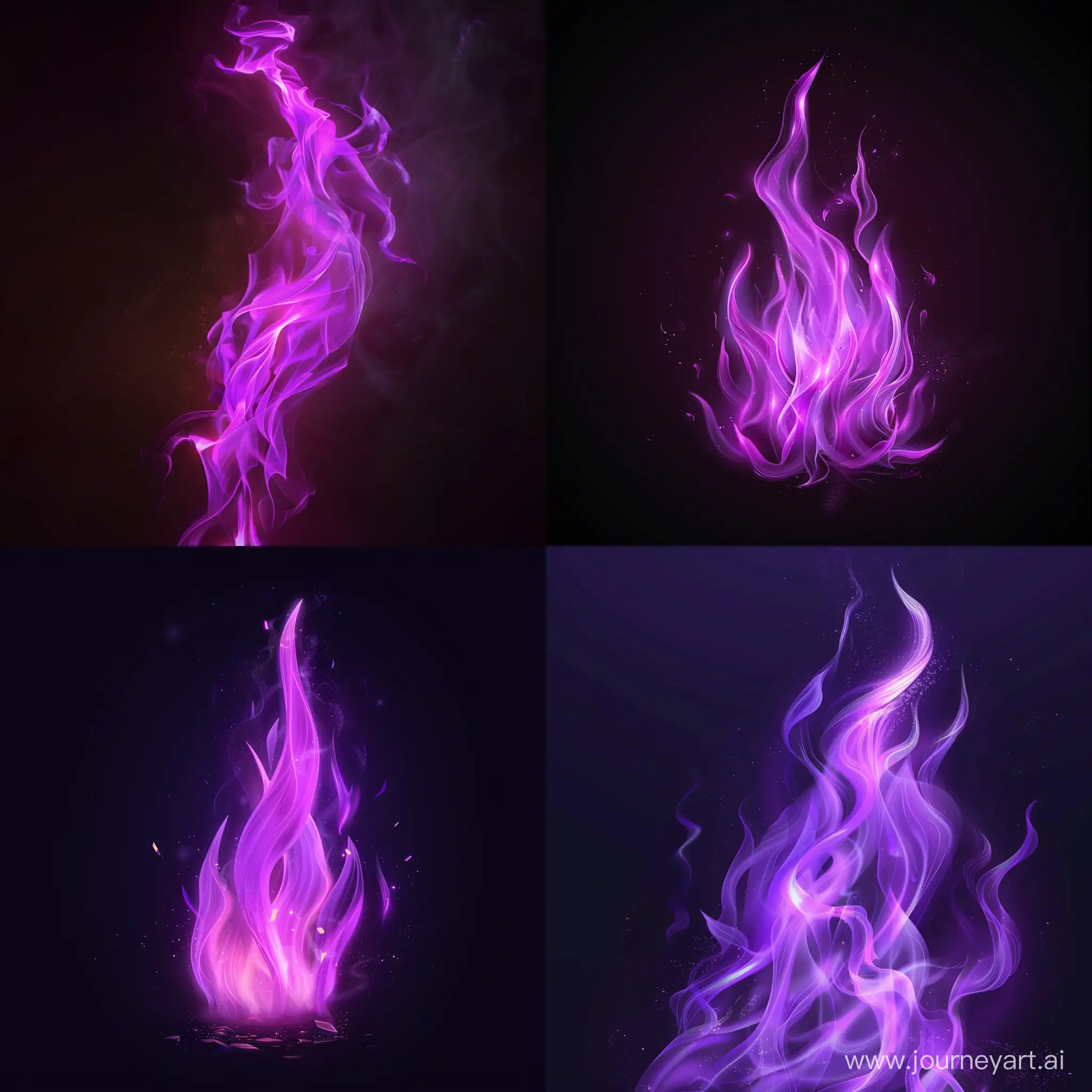 animation of the purple flame in 4 ticks