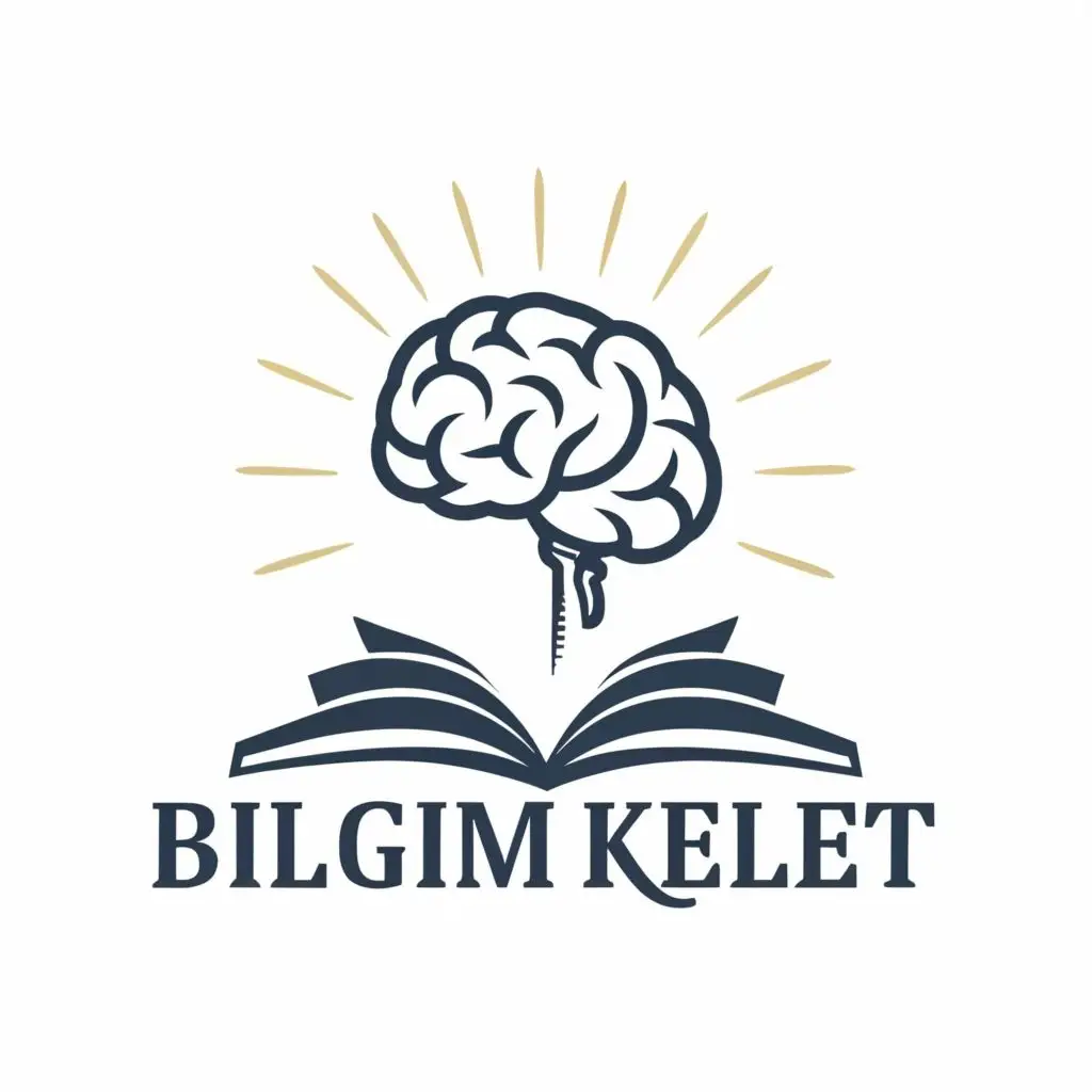 logo, Books/Brain/Quetion/Intellegience/intellect/history, with the text "Bilgim Kelet", typography, be used in Education industry