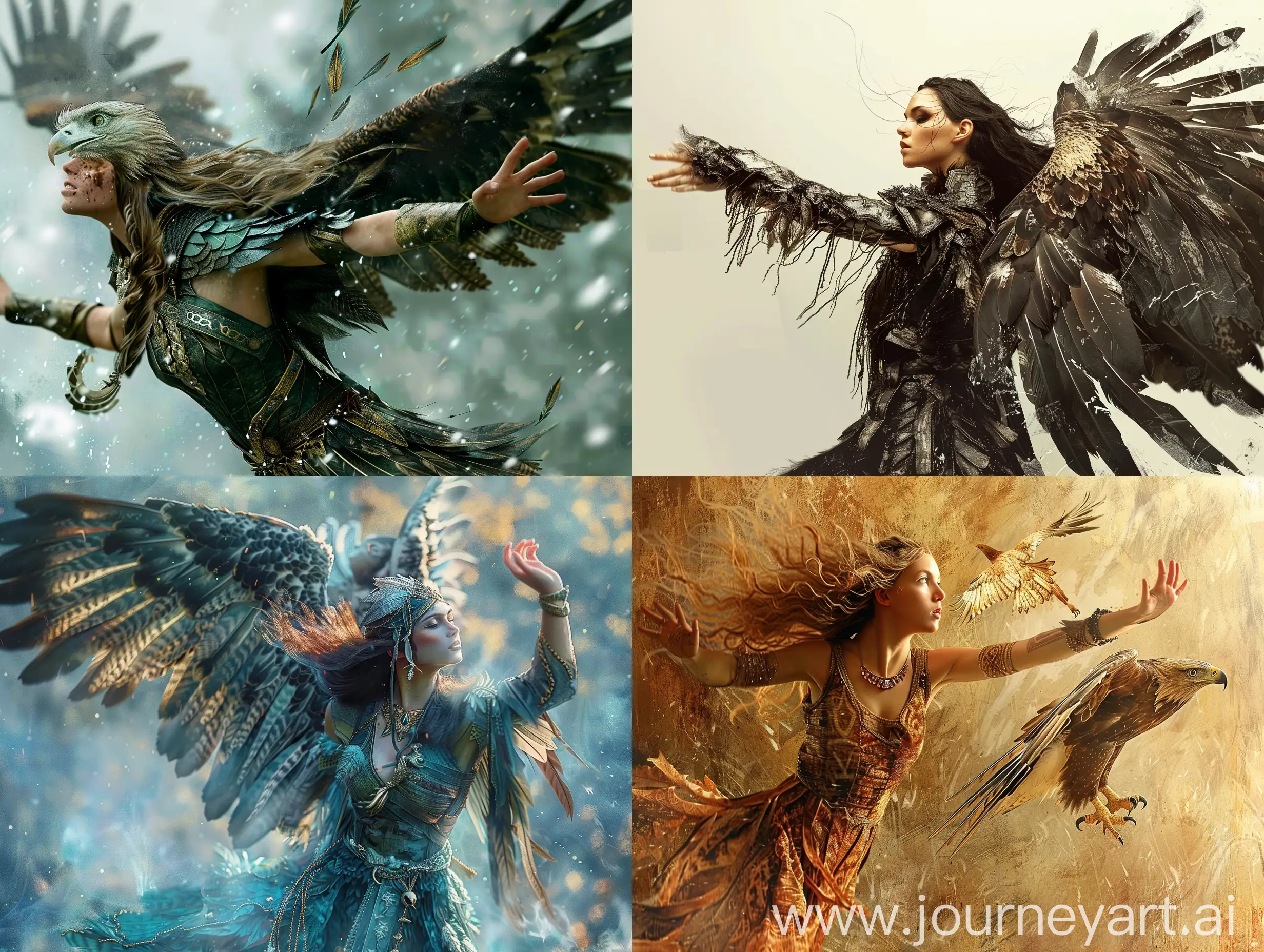 Mystical-Druid-Shapeshifter-Woman-Metamorphosing-into-Eagle