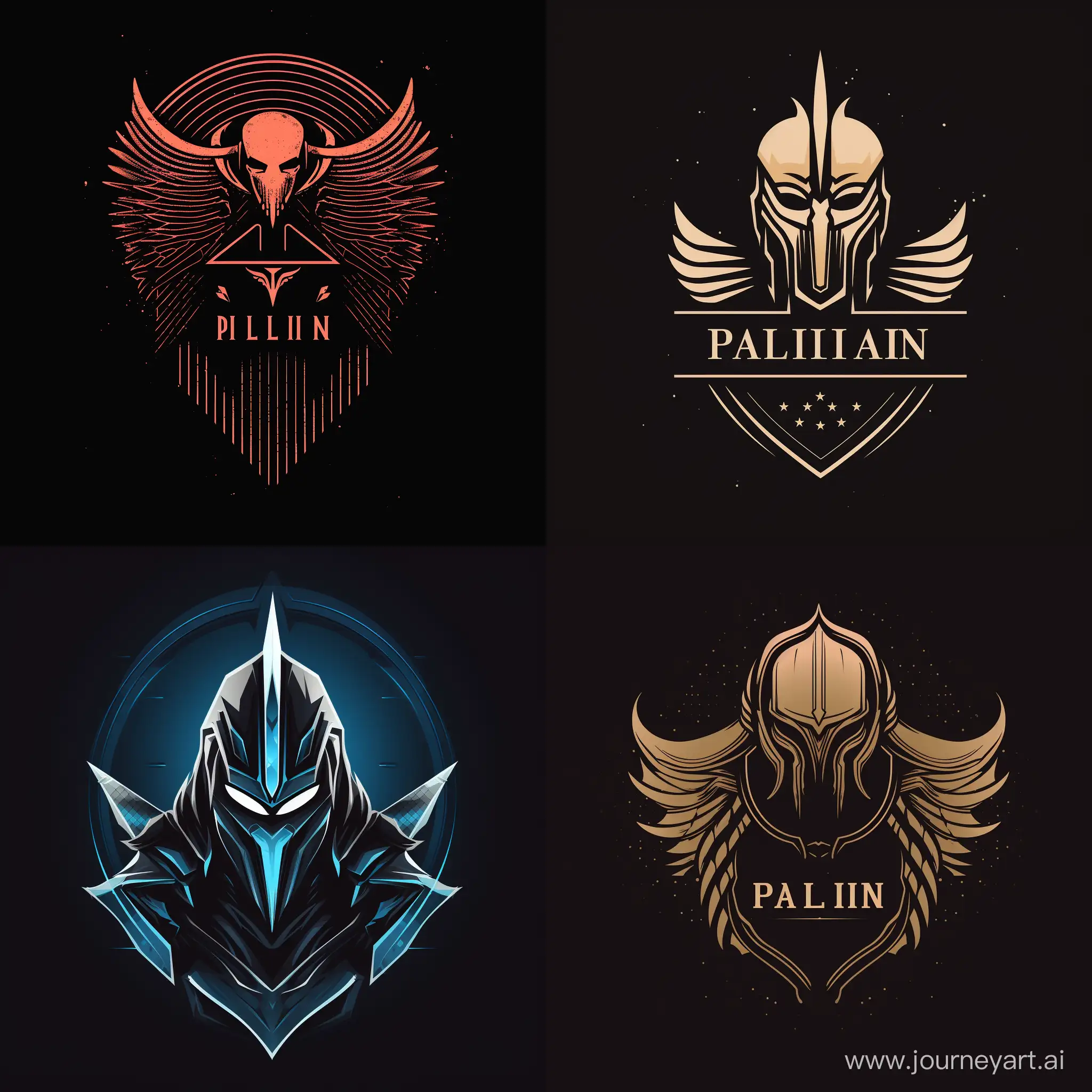 minimalistic and halftone primitive logo of old paladin, in vector style