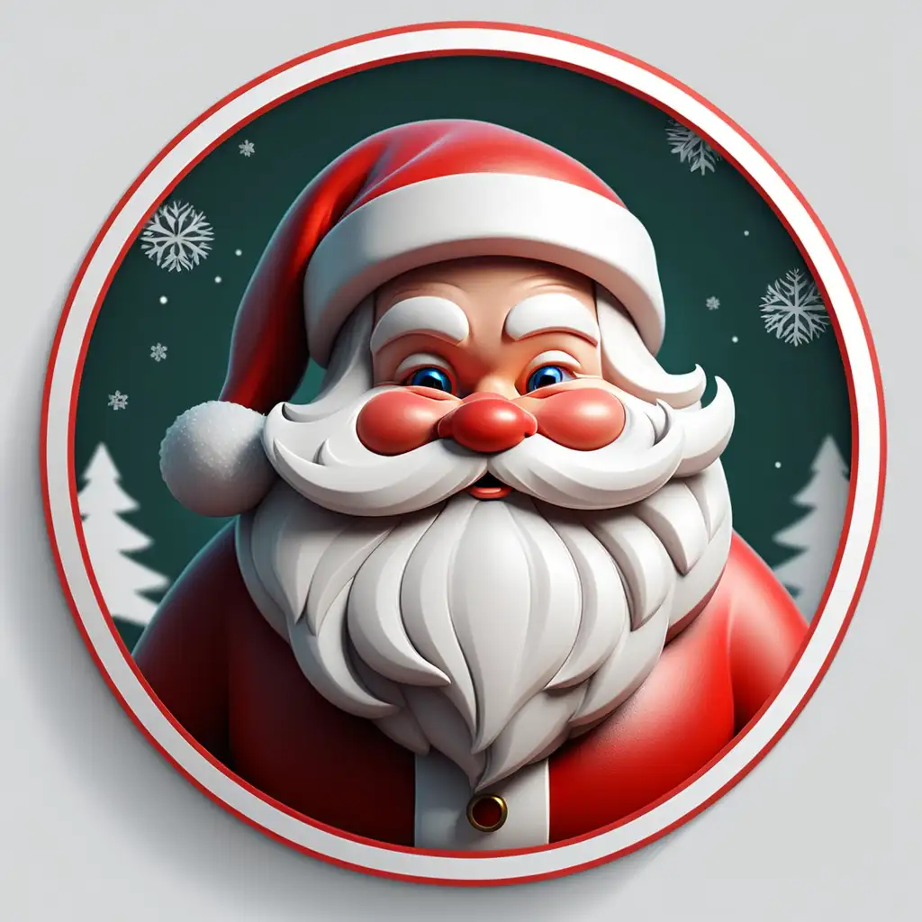Santa Claus Encircled Festive Icon