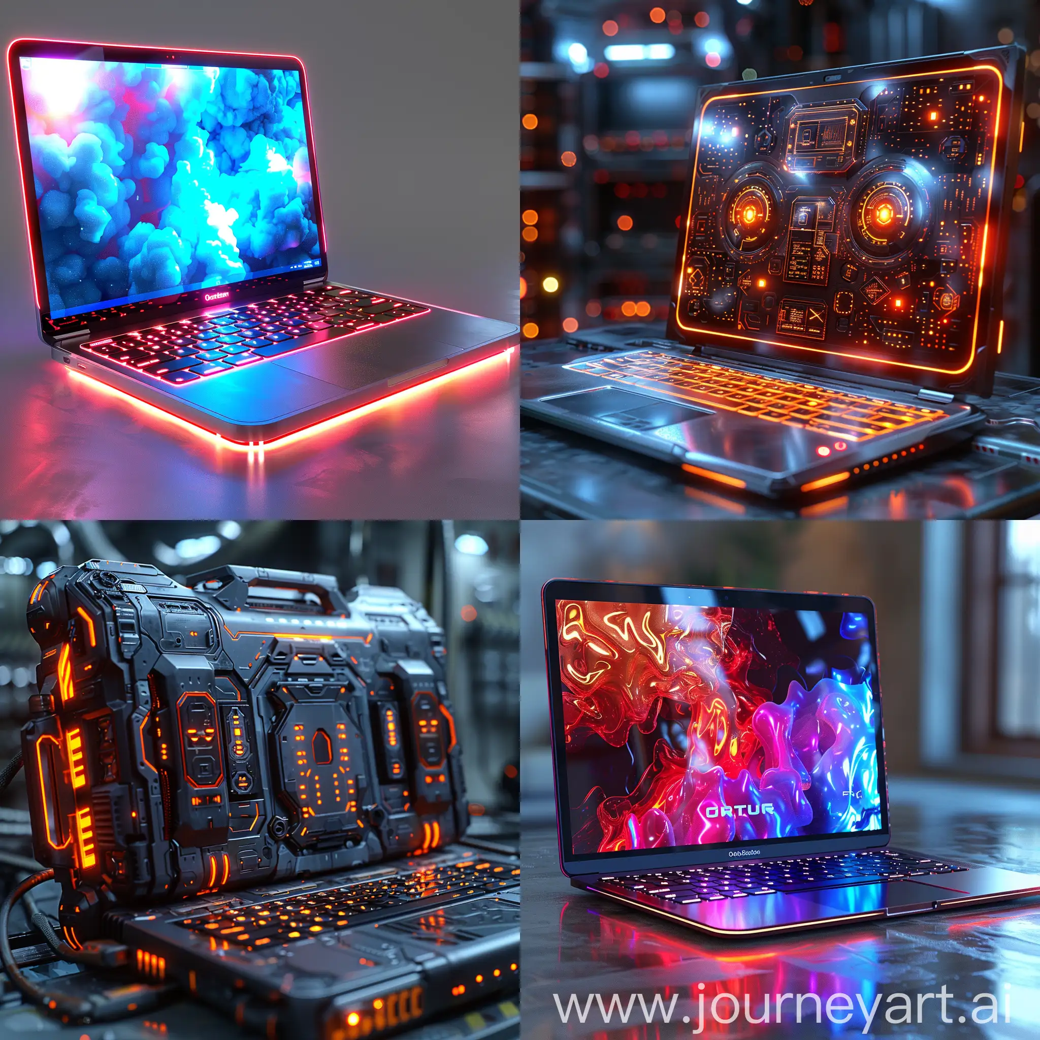 Neo-futuristic laptop, ultra-modern style, ultramodern style, octane render --stylize 1000