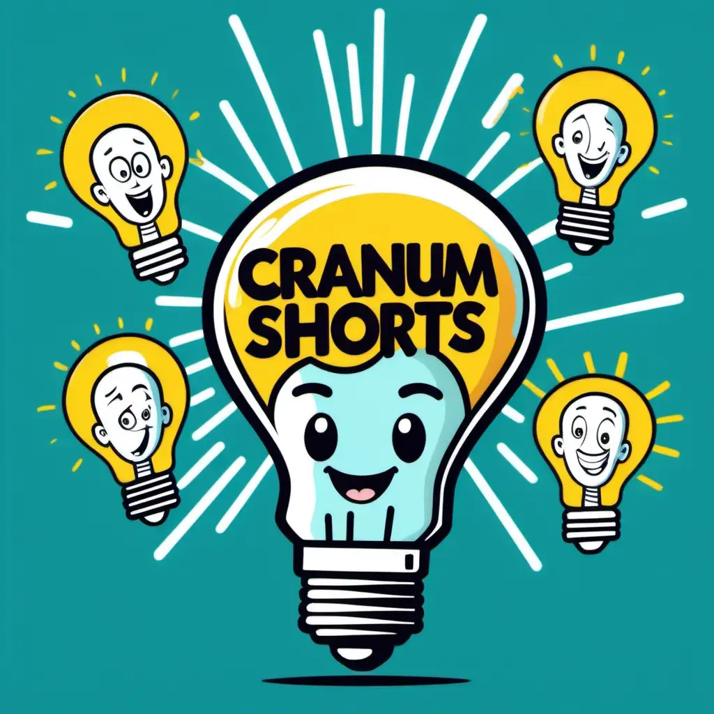 Innovative Cartoon Head with Illuminated Ideas Cranium Shorts Podcast