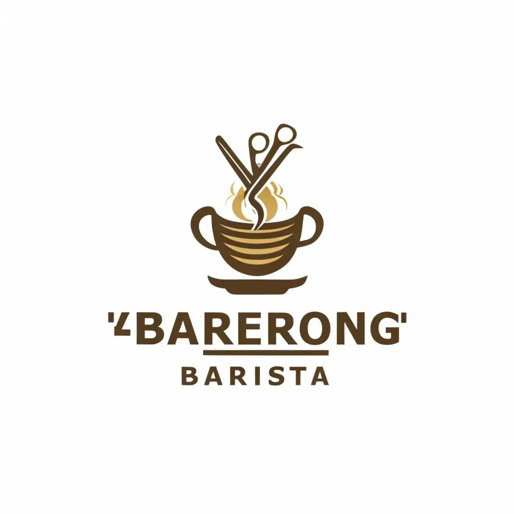 a logo design,with the text "Barberong Barista", main symbol:hairstyle with coffee cup,Moderate,clear background