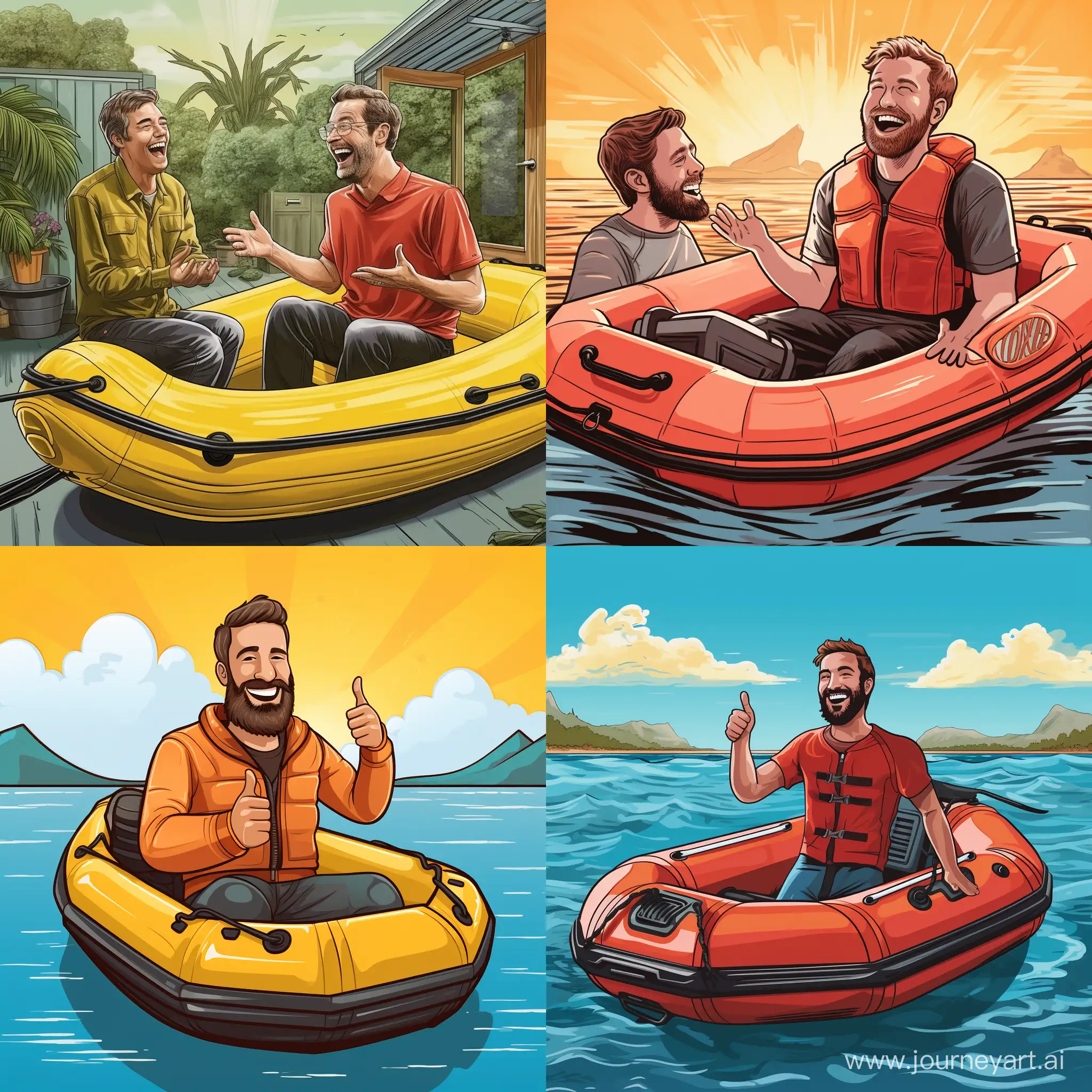 Joyful-Man-Celebrates-New-Rubber-Boat-Purchase