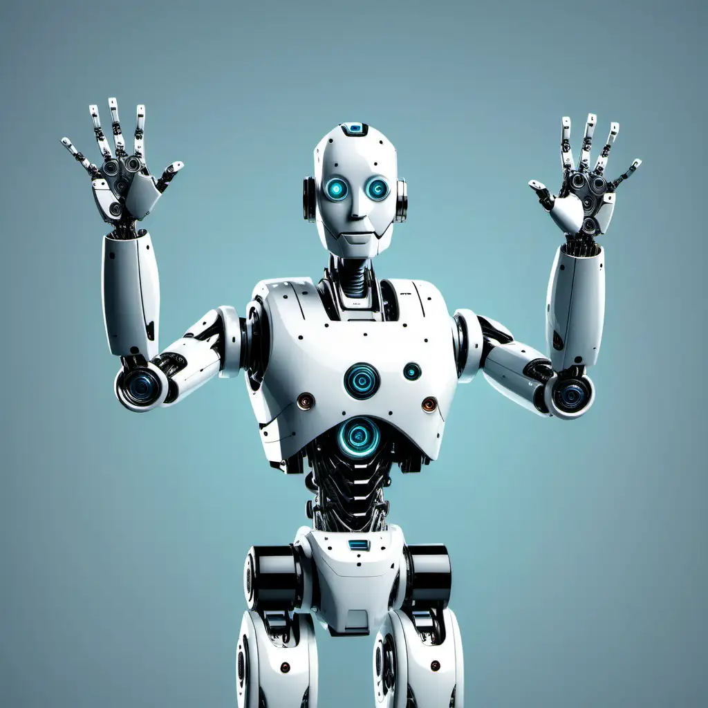 robot raising both hands 