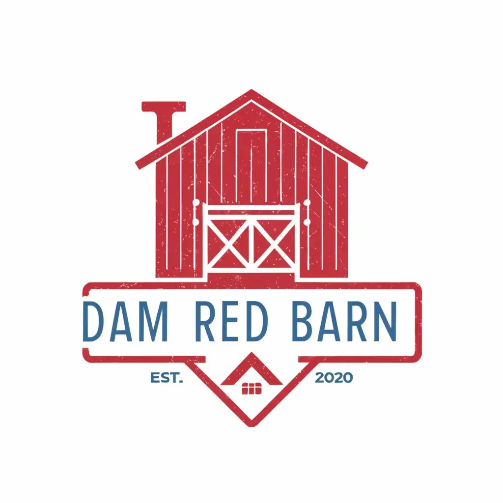 a logo design,with the text "Dam Red Barn", main symbol:Red barn,Moderate,be used in Entertainment industry,clear background