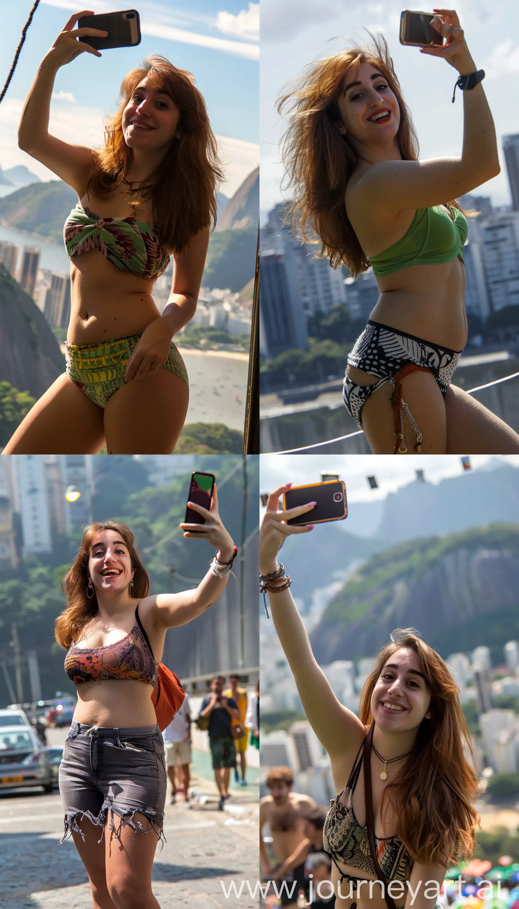 A woman taking a selfie in Rio de Janeiro --cref https://cdn.discordapp.com/attachments/989268365870776411/1218985362832097330/ameliebois_a_woman_in_italian_restaurant_eyes_look_at_the_plate_7068afc0-b7dc-4170-bf50-c71ae689ce7c.png?ex=6609a796&is=65f73296&hm=1ad127f25081b929add499ce9c0a1396427f93cd4e3a8e0c0b3017a18955b4a2& --cw 0 --v 6 --style raw --ar 4:7