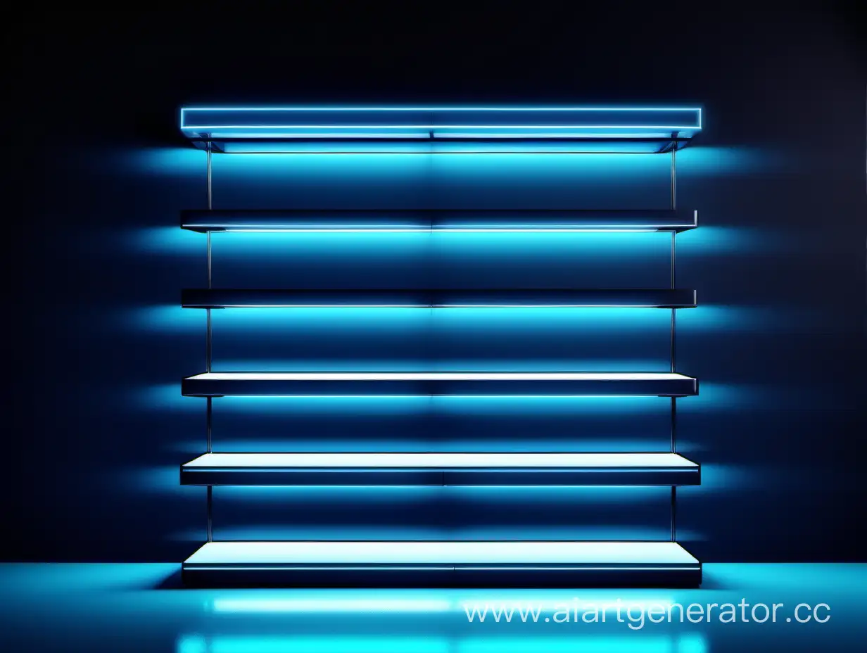 Minimalistic-HighTech-Shelf-with-Neon-Lighting-Modernistic-Display-with-Three-Shelves