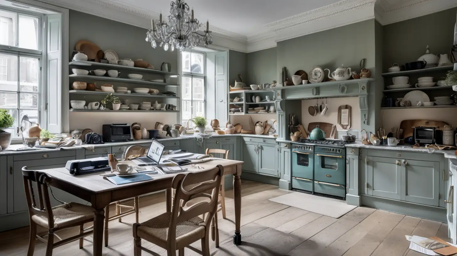 In the heart of a snug London apartment's kitchen, hues of gray and white create an atmosphere of subdued elegance. The pristine counters and well-kept surroundings exude an aura of meticulous order, a sanctuary disrupted only by one singular vortex of disorder—the table. This central piece, usually an emblem of organization, defies the room's otherwise tidy demeanor. Upon its surface, a haphazard medley of papers and folders unfolds, an artistic chaos sprawled like an abstract canvas.

Stacks of documents form curious structures, some reaching precarious heights, while others dare to breach the table's boundaries. Cables, entwined like a complex labyrinth, meander amidst the chaos, contrasting sharply against the otherwise serene ambiance of the kitchen. Amidst this controlled commotion, a lone figure stands—a solitary laptop, the sole technological marvel in the room.

Surprisingly, no other computing devices grace the space, leaving the laptop as the solitary digital entity amidst the physical disarray. The disorder, notably confined strictly to the confines of the kitchen table, respects the pristine order reigning over the rest of the room.

The muted rays of a half-past six morning pour in through the window, casting a gentle glow upon the scene. Outside, the ambiance of an autumn morning prevails, with a crispness in the air and the leaves beginning their descent—a tranquil contrast to the contained commotion within.

Gazing beyond the window reveals the bustling panorama of the London metropolis, a lively tapestry in stark contrast to the contained chaos within. Yet, amidst this organized chaos, only two items claim their place on the kitchen table: the laptop, emanating a soft glow, and a solitary green metal mug. The mug, a cherished possession adorned with the inscription: "Every mystery has its solution."

These two artifacts, the laptop and the mug, stand as stark symbols within the chaos