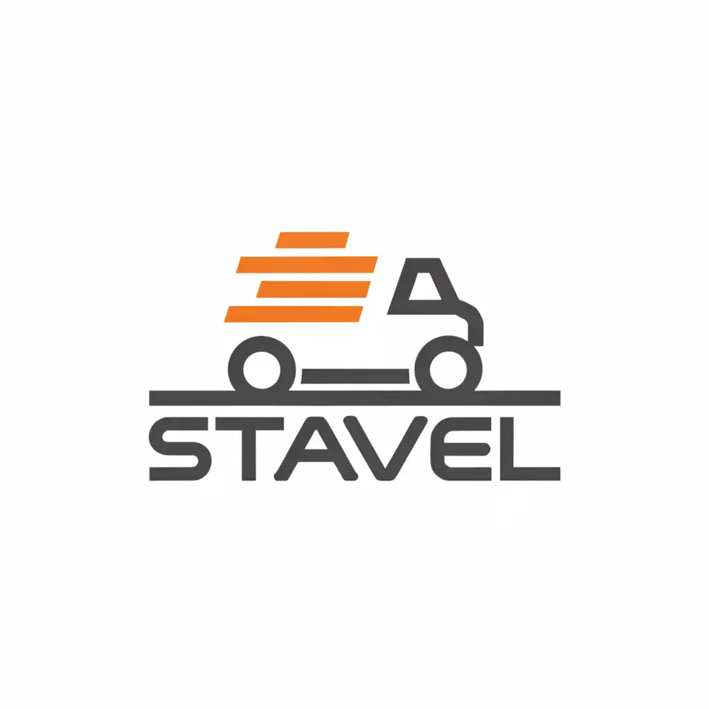 a logo design,with the text "STAVEL", main symbol:CARGO TRUCK,Moderate,be used in Automotive industry,clear background
