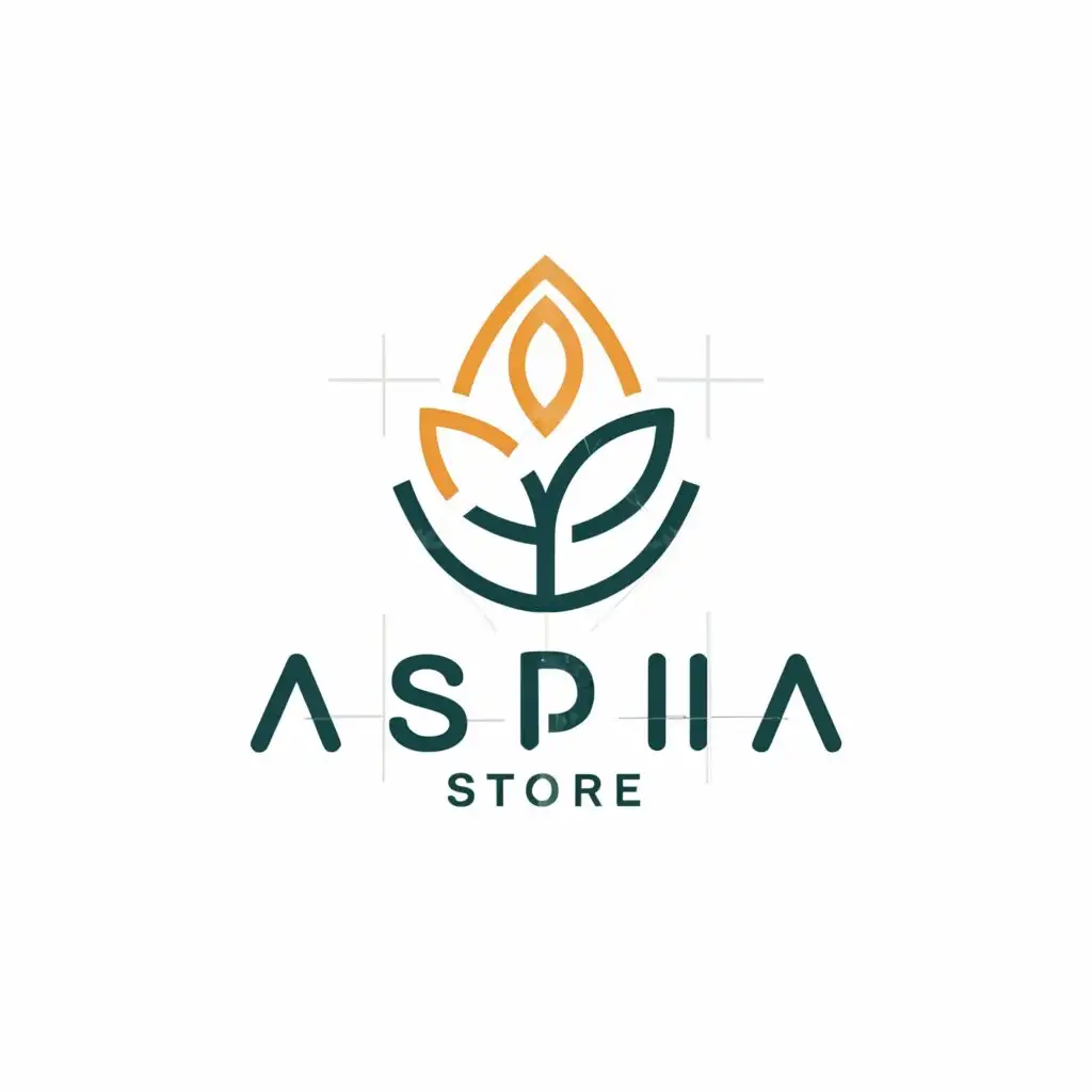 a logo design,with the text "Aspia Store", main symbol:Lutfiya,Minimalistic,be used in Internet industry,clear background