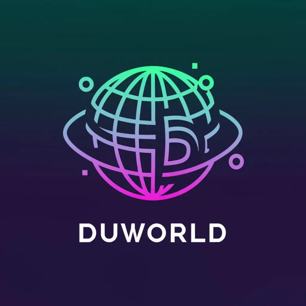 a logo design,with the text "DuWorld", main symbol:Earth, variation, internet,Moderate,be used in Home Family industry,clear background