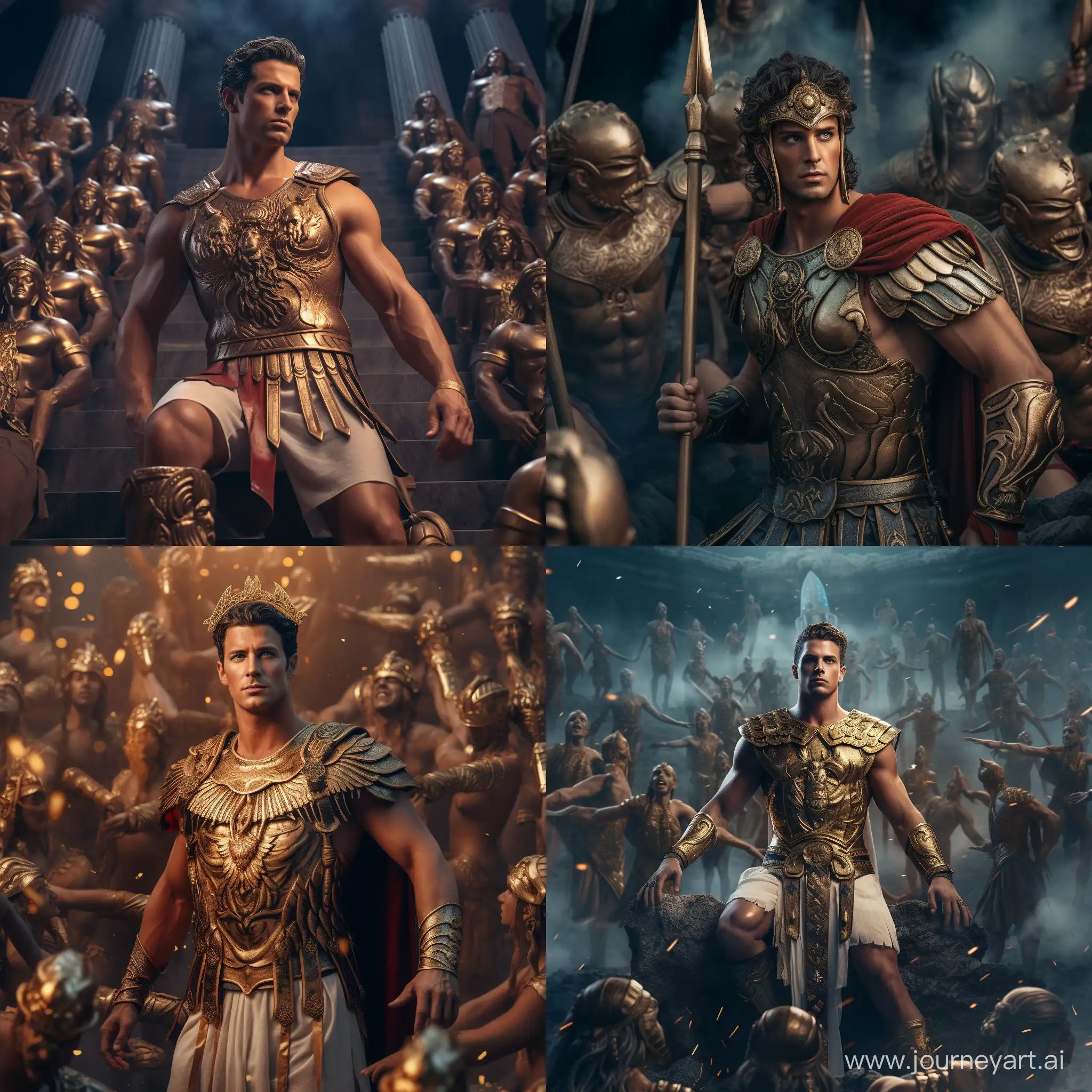 Cristiano Ronaldo as Greek Olympus with the gods, Cinematic, Color Grading, portrait Photography, Depth of Field, hyper-detailed, beautifully color-coded, insane details, intricate details, beautifully color graded, Unreal Engine, Cinematic, Color Grading, Editorial Photography, Photography, Photoshoot, Shot on 70mm lens, Depth of Field, DOF, Shutter Speed 1/1000, F/2, White Balance, 32k, Super-Resolution, Megapixel, Pro Photo GB, VR, Lonely, Good, Massive, Half rear Lighting, Backlight, Natural Lighting, Incandescent, Optical Fiber, Moody Lighting, Cinematic Lighting, Studio Lighting, Soft Lighting, Volumetric, Contre-Jour, Beautiful Jewels, Accent Lighting, Global Illumination, Screen Space Global Illumination, Ray Tracing Global Illumination, Optics, Scattering, Glowing, Shadows, Rough, Shimmering, Ray Tracing Reflections, Lumen Reflections, Screen Space Reflections, Diffraction Grading, Chromatic Aberration, GB Displacement, Scan Lines, R a y Traced, Ray Tracing Ambient Occlusion, Anti- Aliasing, FKAA, TXAA, RTX, SSAO, Shaders, OpenGL-Shaders, GLSL-Shaders, Post Processing, Post-Production, Cell Shading, Tone Mapping, CGI, VFX, SFX, insanely detailed and intricate, hyper maximalist, elegant, hyper realistic, super detailed, dynamic pose, photography, Hyper realistic, volumetric, photorealistic, ultra photoreal, ultra-detailed, super detailed, full color, ambient occlusion, volumetric lighting, high contrast , HDR super detailed