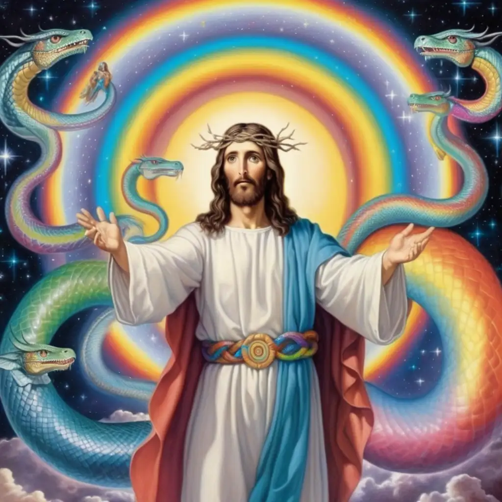 Divine Serpent Jesus Manifests as a Rainbow Cosmic Being