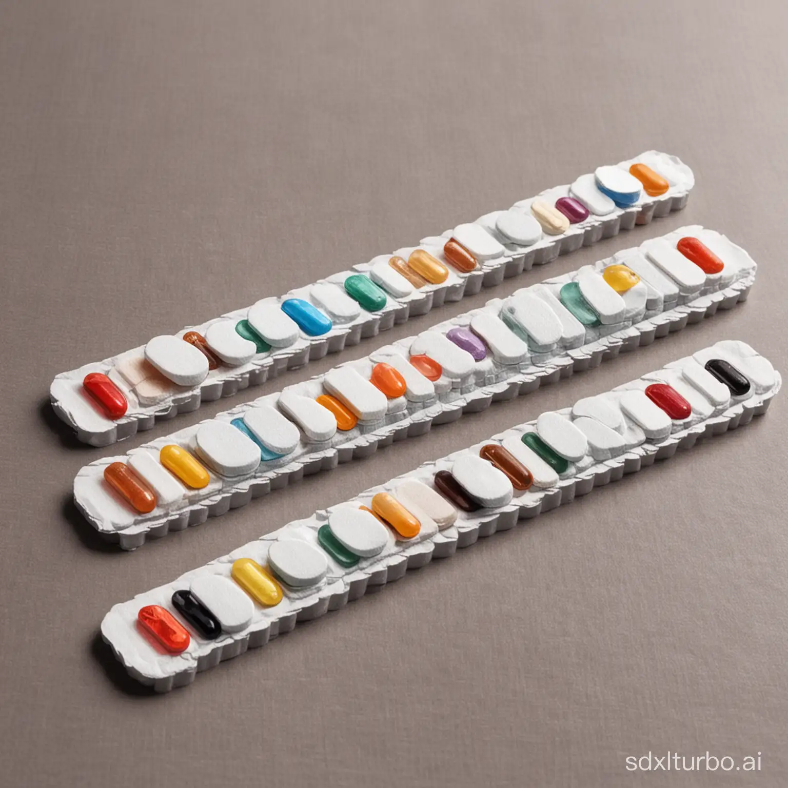 Colorful-Medicine-Tablets-Strip-on-White-Background