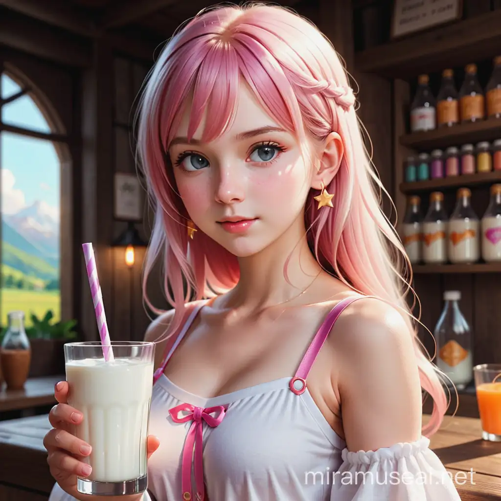 Magical Kefir Drink Being Enjoyed by a Girl