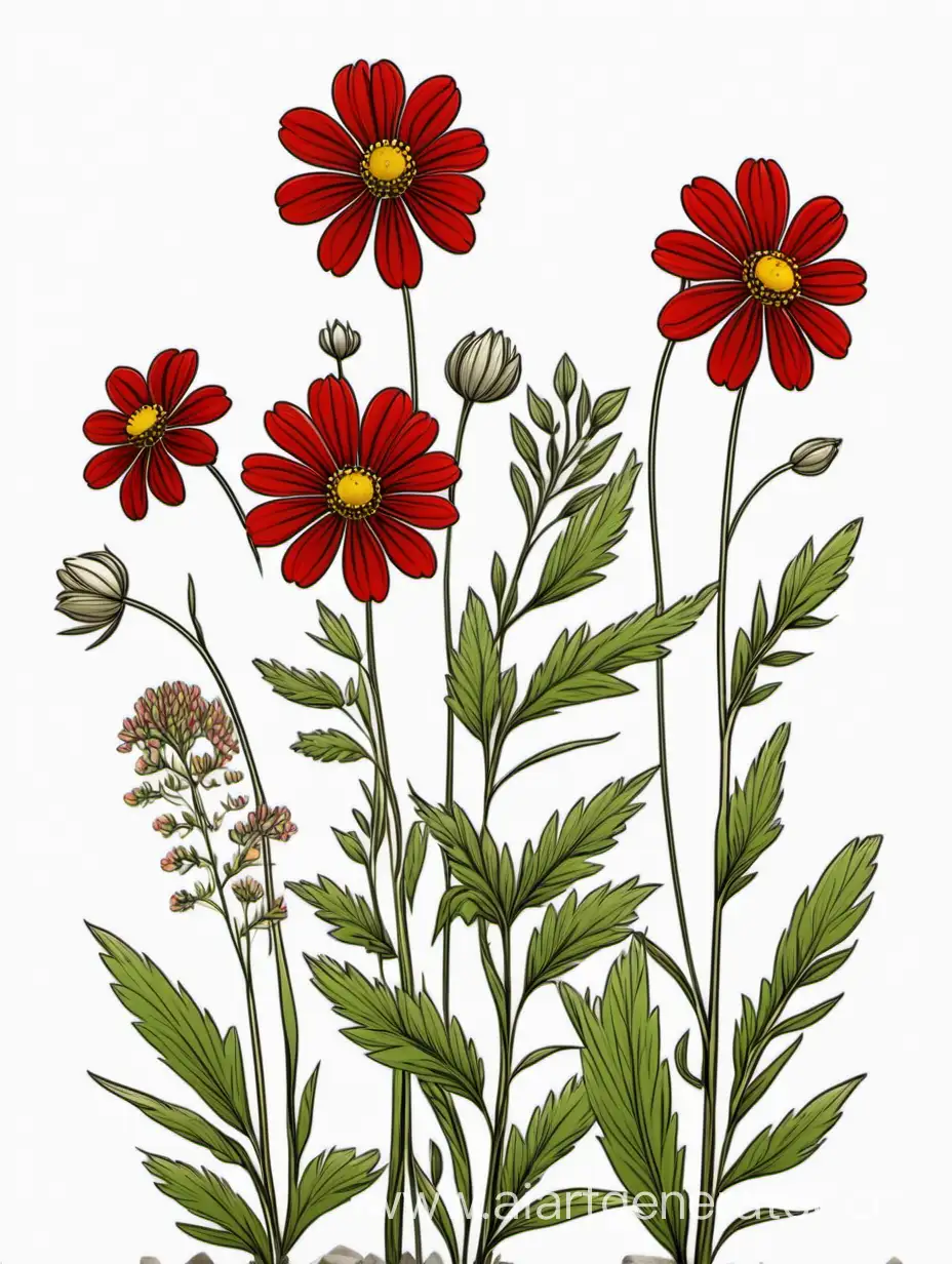 Elegant-Red-Wildflower-Cluster-Illustration-in-4K-Quality