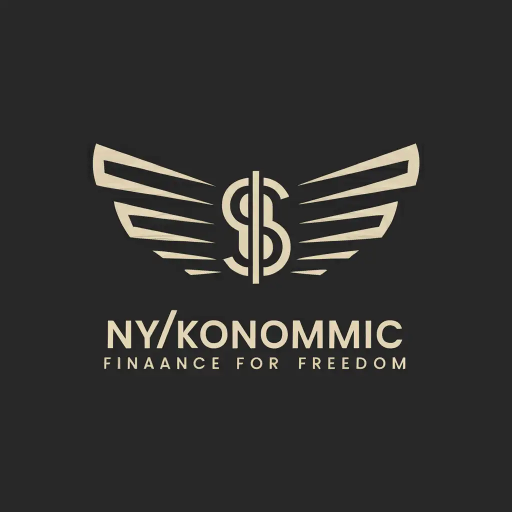a logo design,with the text "nykonomic", main symbol:finance for freedom,Minimalistic,clear background