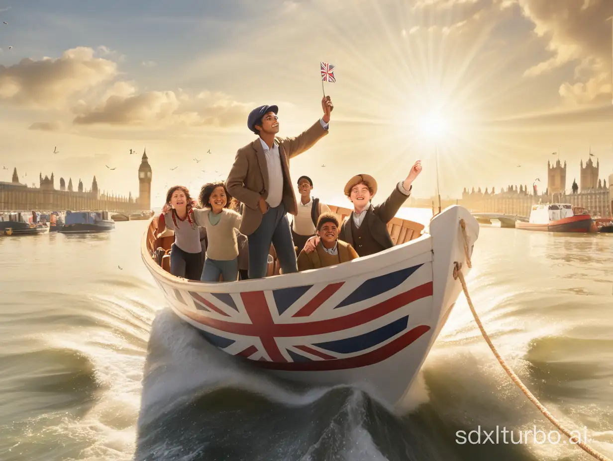 immigrant, Britain, hope, freedom, high quality, sunshine, boat